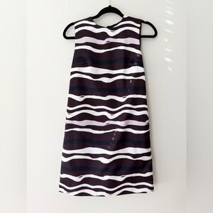 Judith & Charles Burgundy Striped Wavy Dress